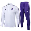 25/26 Real Madrid White Half-Zip Training Jacket Set