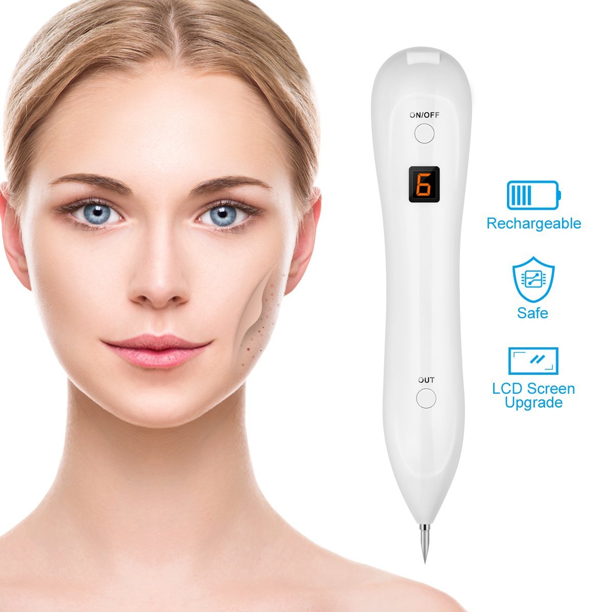 Mole Removal Pen USB Charging Beauty Pen for Removing Mole Freckles Spot Nevus Tattoo Dot