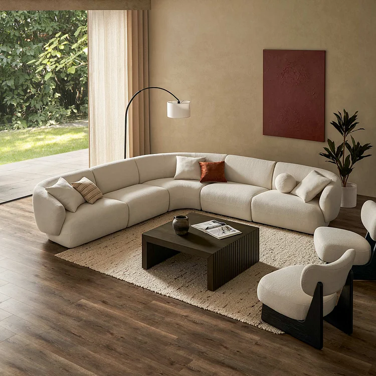 Auburn Performance Fabric Extended L-Shape Sectional Sofa