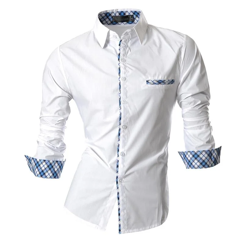 Inongge Men's Casual Dress Shirts Fashion Desinger Stylish Long Sleeve Slim Fit 8371 Black2