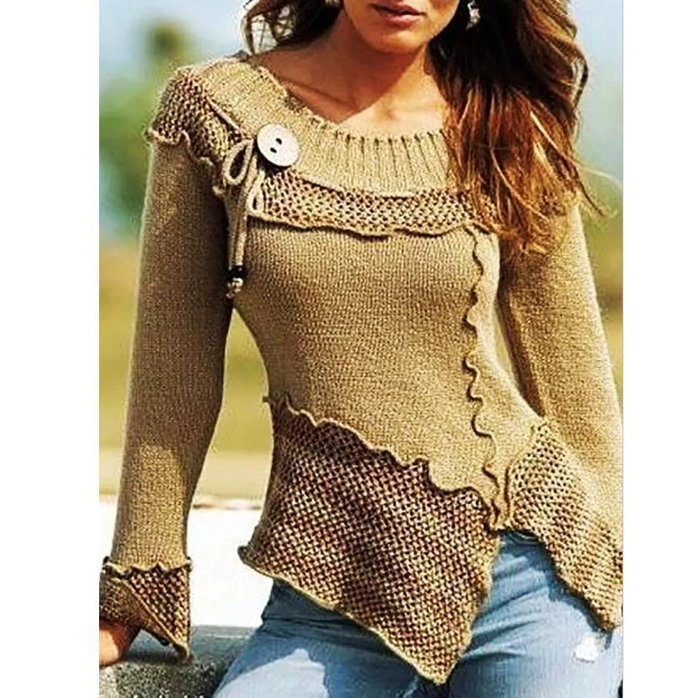 Fashion Color Block Knit Sweaters | EGEMISS
