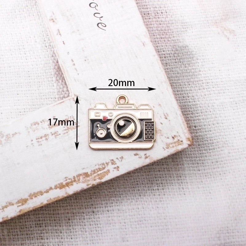 10 Pieces Retro Nostalgic Style Alloy Oil Drop DIY Jewelry Accessories 80 90 S Feeling Bicycle Sewing Machine Camera Pendant