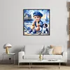 Boy And Puppy-11CT Stamped Cross Stitch 45*45cm/17.72*17.72in