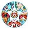 5pcs DIY Full Drill Diamond Paintng Special-shaped Russian Dolls Keychains Kit