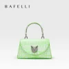 BAFELLI 2024 WOMEN'S NEW BAG ORIGINAL DESIGNER LUXURY BRAND CAT CASUAL STYLE TREND PURSE CROCODILE LEATHER HANDBAGS