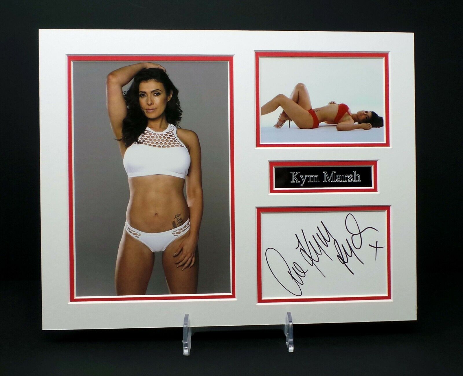 Kym MARSH Signed Mounted Sexy Photo Poster painting Display AFTAL RD COA Hearsay Coronation St