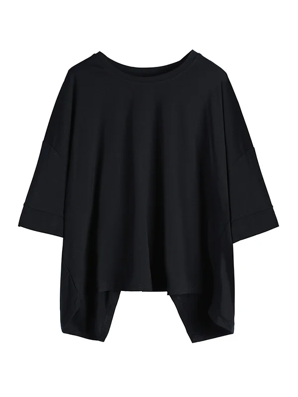 Original Solid Batwing Sleeve T-Shirts Tops