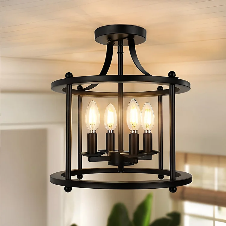 Retro Metal Lantern Design Industrial Style Ceiling Lights Pendant Light - Appledas
