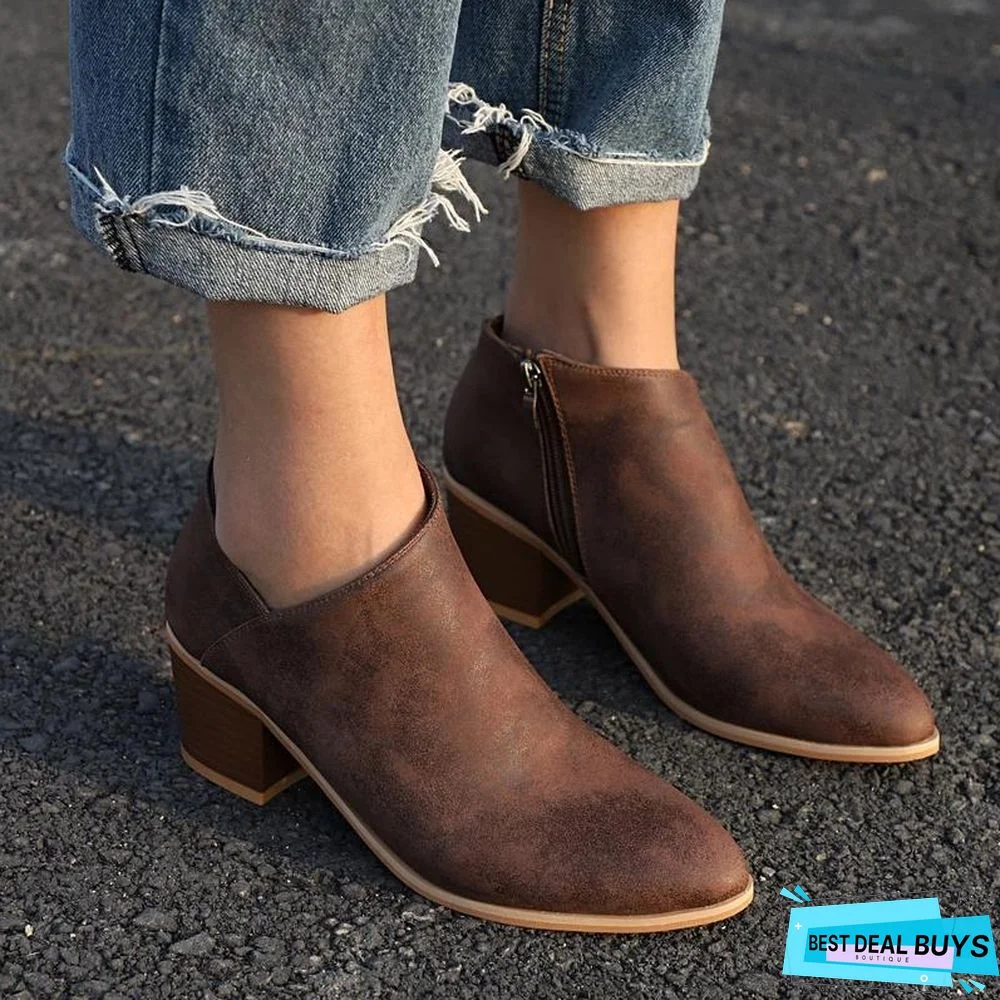 Plus Size Chunky Heel Shoes