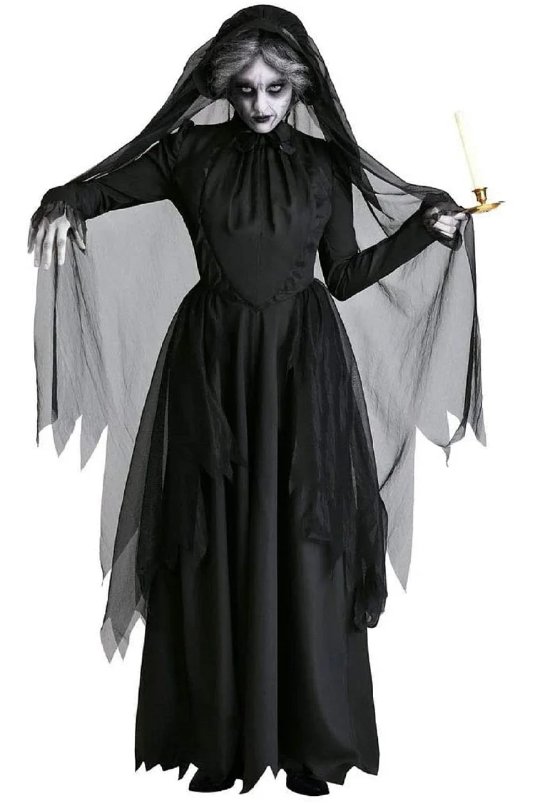 Adult Ghost Zombie Bride Dress Costume For Halloween-elleschic