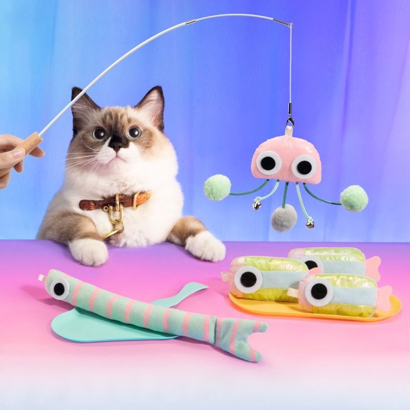 Mewoofun 3-in-1 Funny Cat Teaser Wand