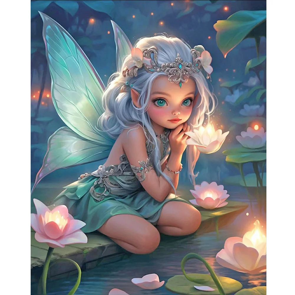 Full Round Diamond Painting - Lotus Fairy Girl(Canvas|40*50cm)