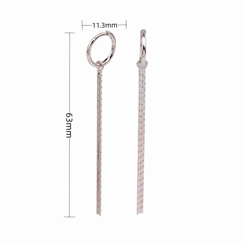 1 Pair 925 Sterling Silver Tassel Earrings