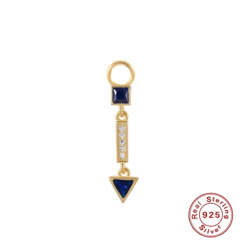 1 Piece 10mmKS115067-Z Sterling Silver Zircon Geometric Pendant Jewelry Accessories