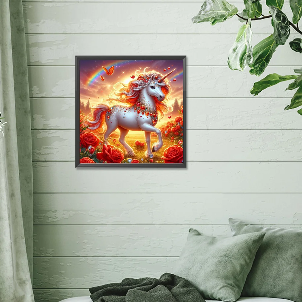 Full Round Diamond Painting 30*30cm - Unicorn