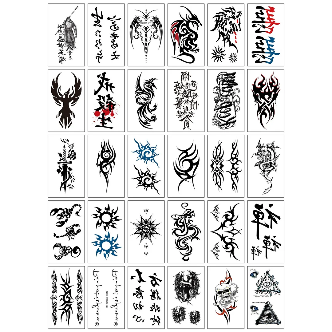 3D personality children young men and women fashion flowers simple text love arm neck wrist waterproof temporary tattoo stickers