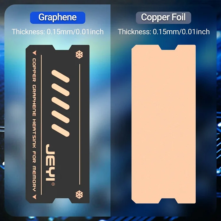 JEYI Graphene Laptop RAM Heatsink, Dual-Layer Graphene and Copper
