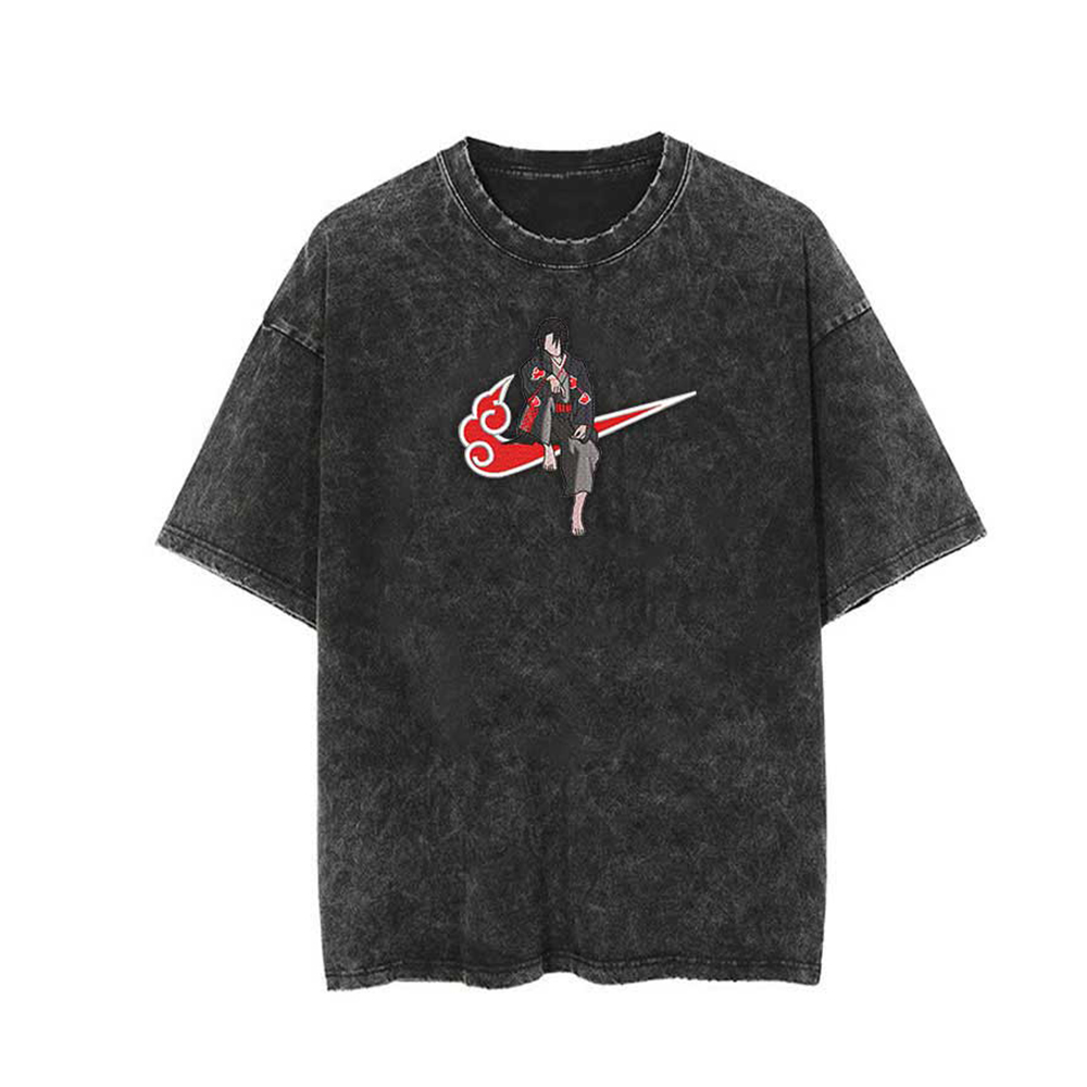 Oversized Batik Retro Anime Print T-Shirt