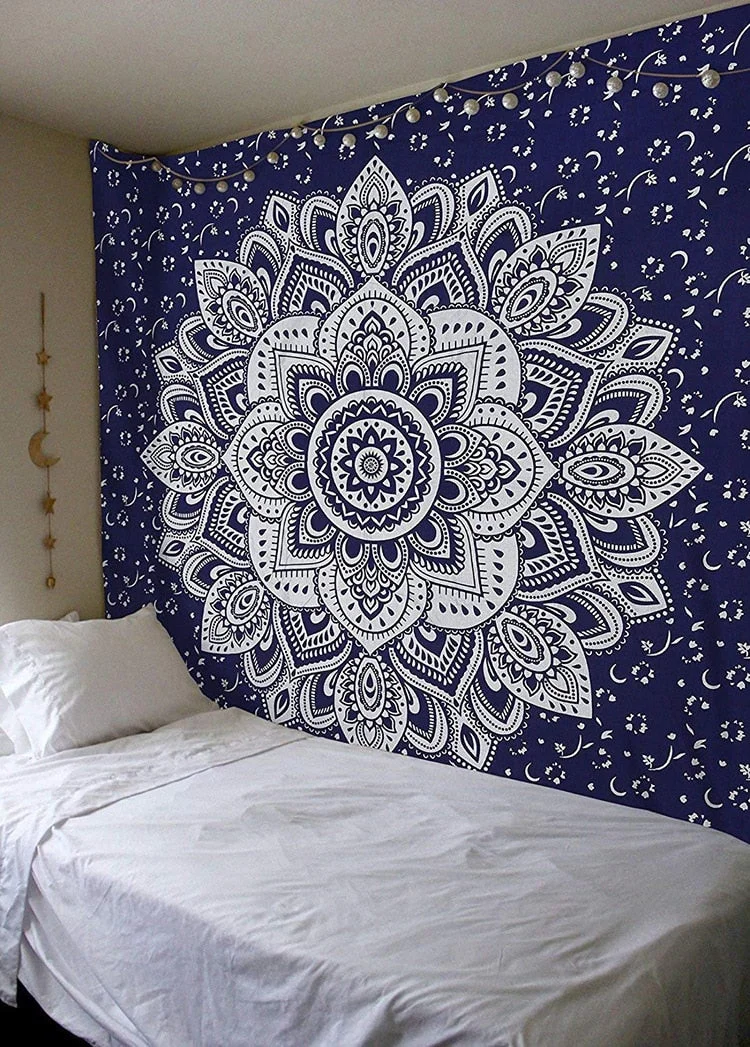 Polyester Mandala Print Tapestry Wall Hanging Carpet Throw Yoga Beach Mat Blanket Large 150*200cm Sleeping pad wall art Tapestry