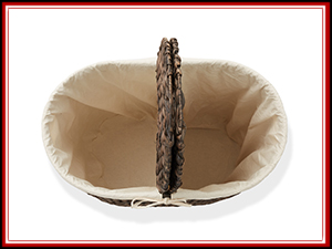 2 Section Oval Laundry Hamper Basket with Removable Liners