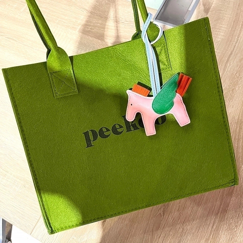 Lady Animal Pu Leather Bag Pendant Keychain