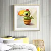 Cartoon Animal Cactus 30*30CM(canvas) full round drill diamond painting
