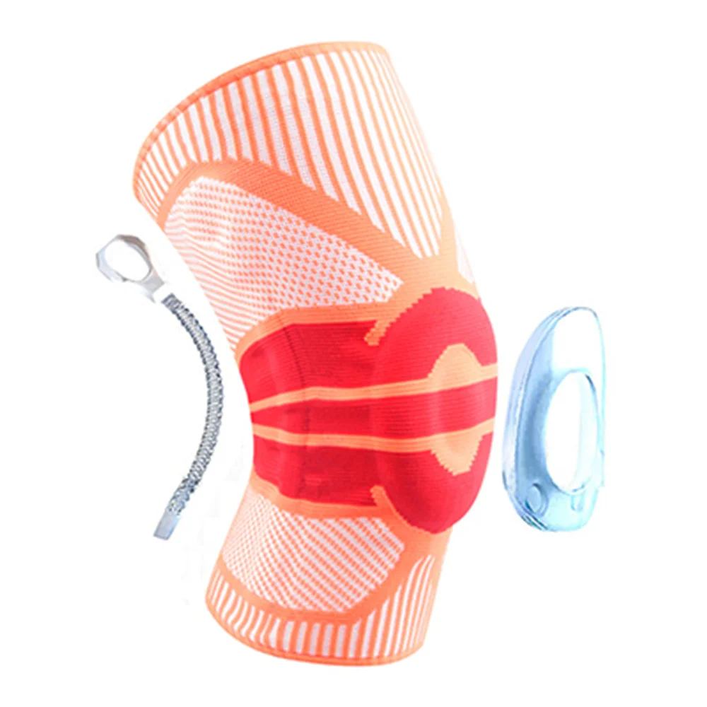 Uveng Knee Brace Silicone Spring Full Strap Patella Medial Support Strong Meniscus Compression Protection Sport Pads Running Basket