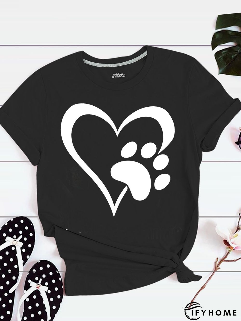 Short Sleeve Casual Crew Neck T-shirt | IFYHOME