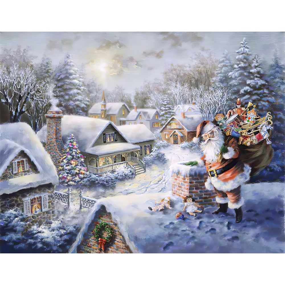 

Snow Santa Claus - Round Drill Diamond Painting - 50*40CM, 501 Original