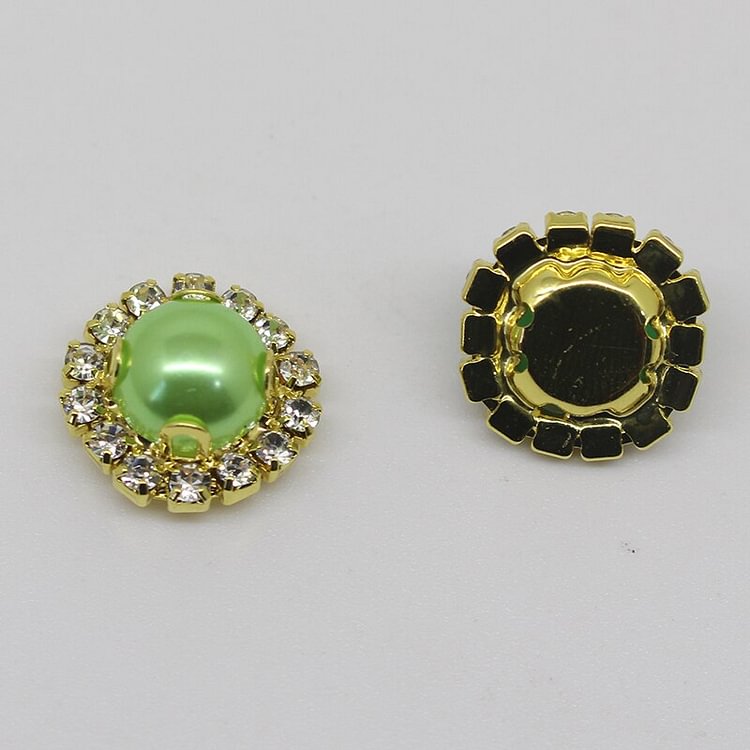 Rhinestone Pearl Pendant Button DIY Handmade Holiday Party Gift Packaging 15mm 10Pcs/Set
