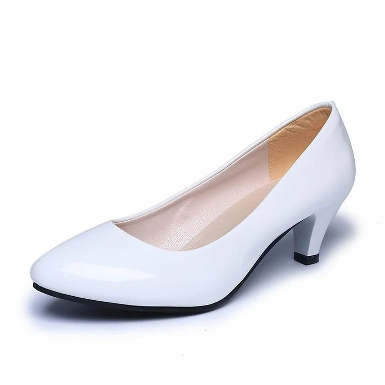 Patent leather Low Heels Shoes Women Professional Shoes Ladies Shallow Mouth Work Shoes Elegant Ladies Office Shoes