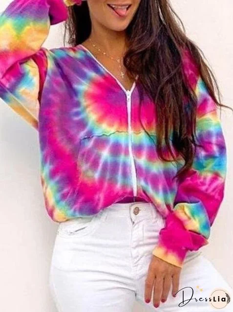 Women's Tie-dyed Colorful Coat