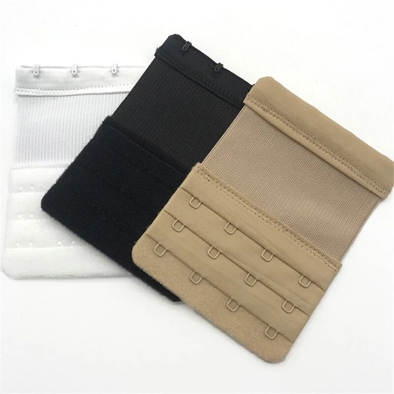 3PCS Bra Extender 2/3/4 Hooks Women Elastic Bra Extension Strap Hook Clip Intimates Adjustable Lengthened Buckle Bra Accessories