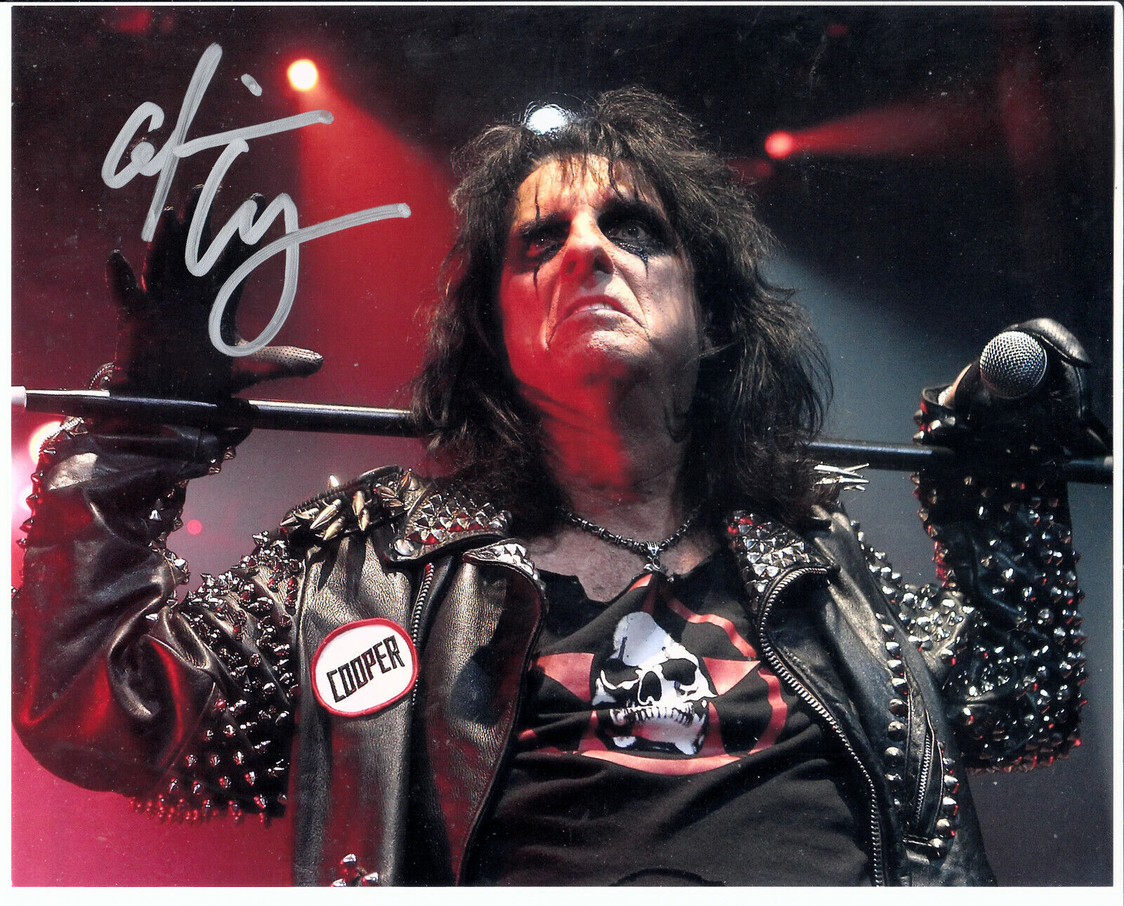 Alice Cooper in Leather Signed Autograph 8x10