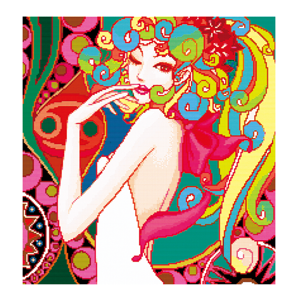 

Glamorous Woman - 14CT Stamped Cross Stitch - 45*47CM, 501 Original