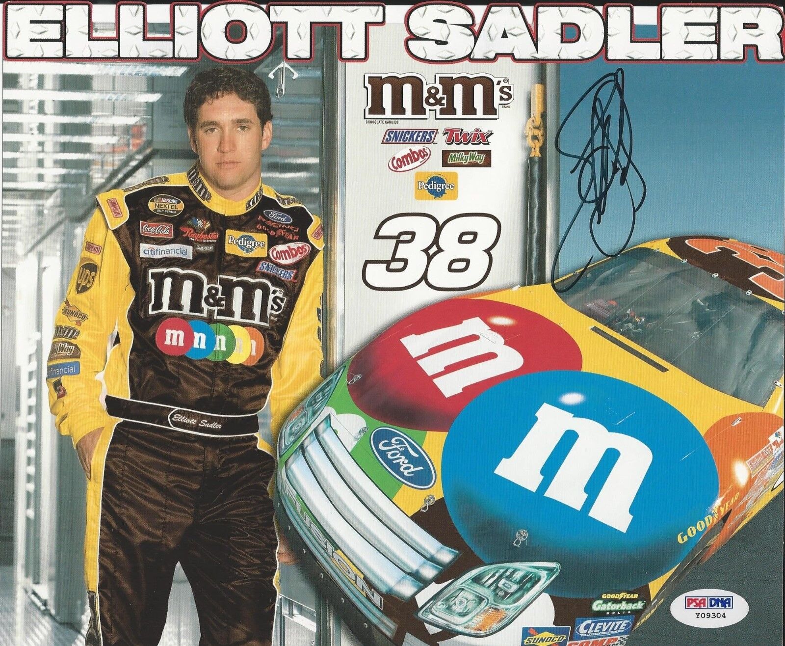 Elliott Sadler Signed Nascar 8x10 Photo Poster painting PSA Y09304