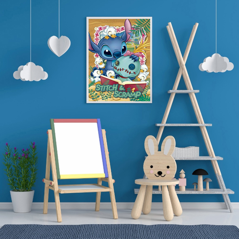 

Cartoon Blue Stitch - Round/Square Drill Diamond Painting - 30*40CM, 30*40, 501 Original