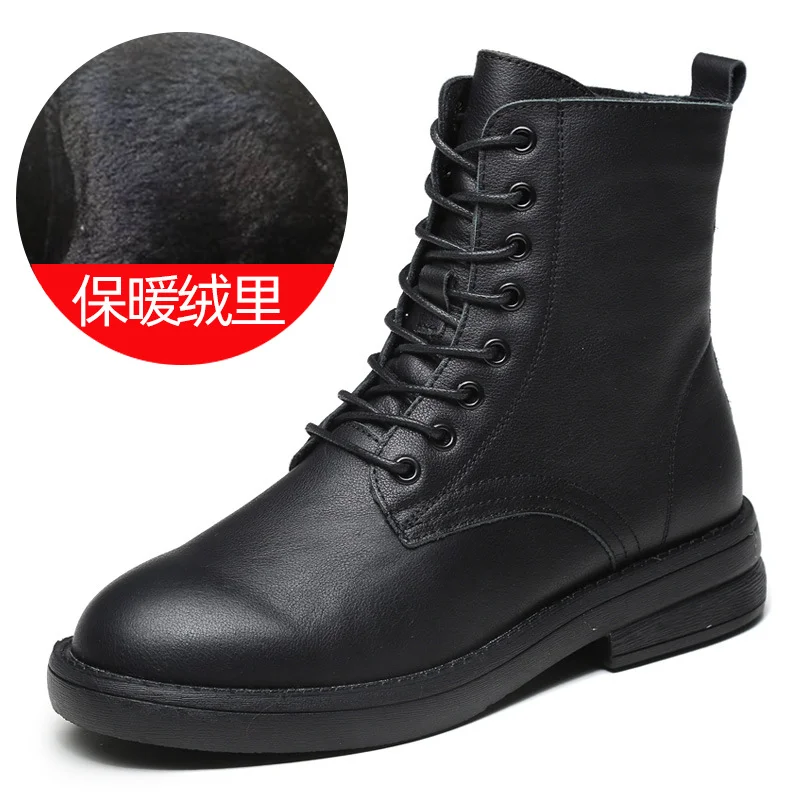 Yyvonne Leather Martin Boots Girl Retro Style British Style