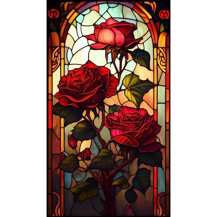Window Flower -Rose 11CT Stamped Cross Stitch 40*70CM