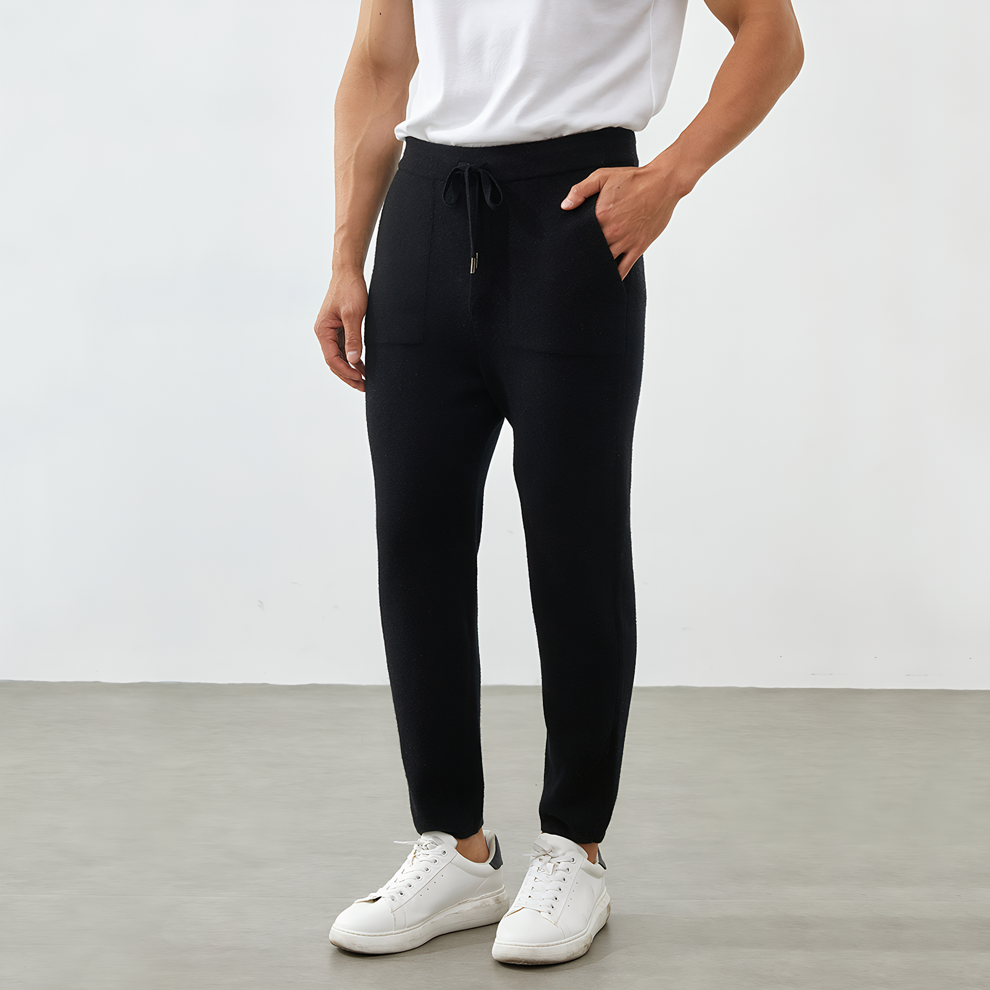 Keep Warm Knitted Men's Cashmere Pants REAL SILK LIFE