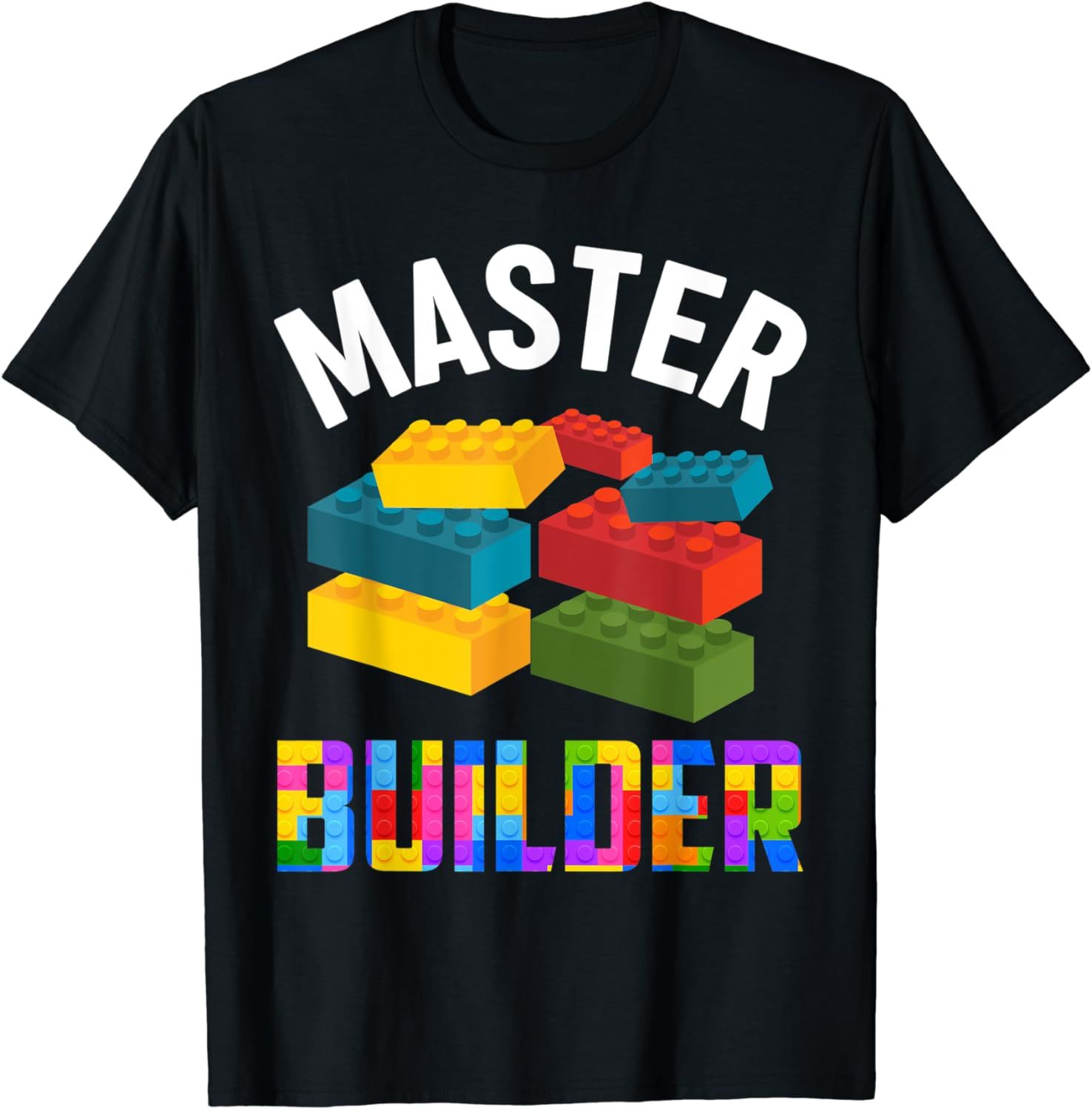 Cotton Tshirt Master Builder Funny Block Brick Building Toys Boys Kids Men T-Shirt  Kawaii   Tops  Shirts for Women  Ropa Mujer t -shirt Tee