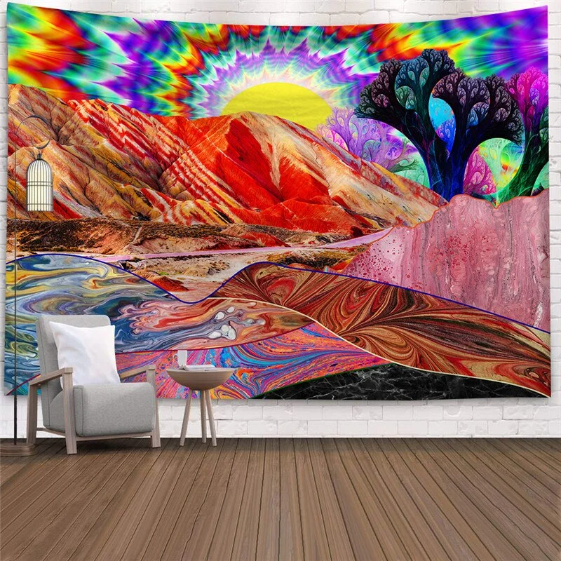Psychedelic Tapestry Wall Hanging Decor Mushroom Print Wall Decor Home Decor Wall Cloth Tapestry Trippy Hippie Wall Tapestry