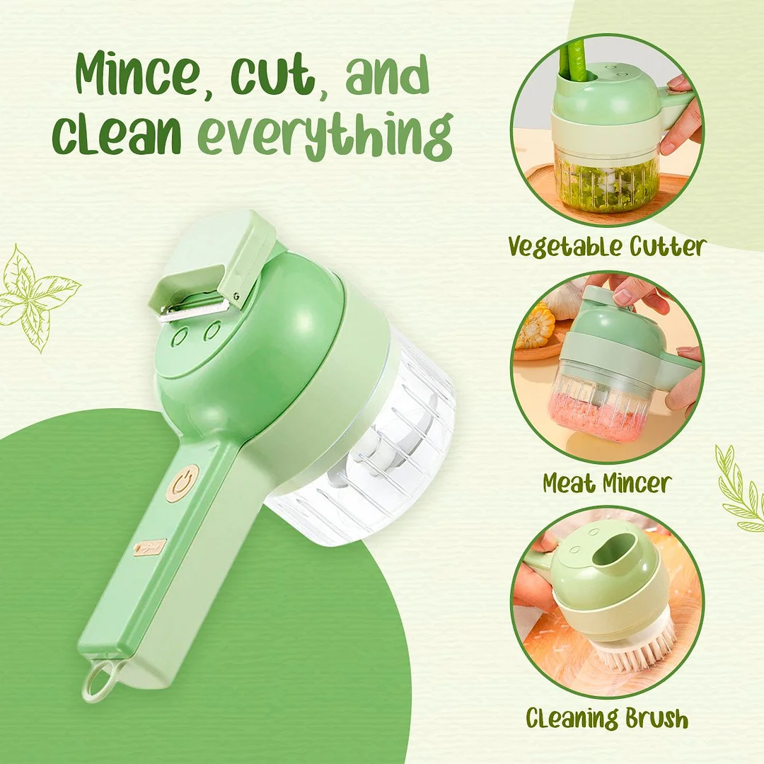 🔥 4 IN 1 PORTABLE ELECTRIC VEGETABLE CUTTER SET