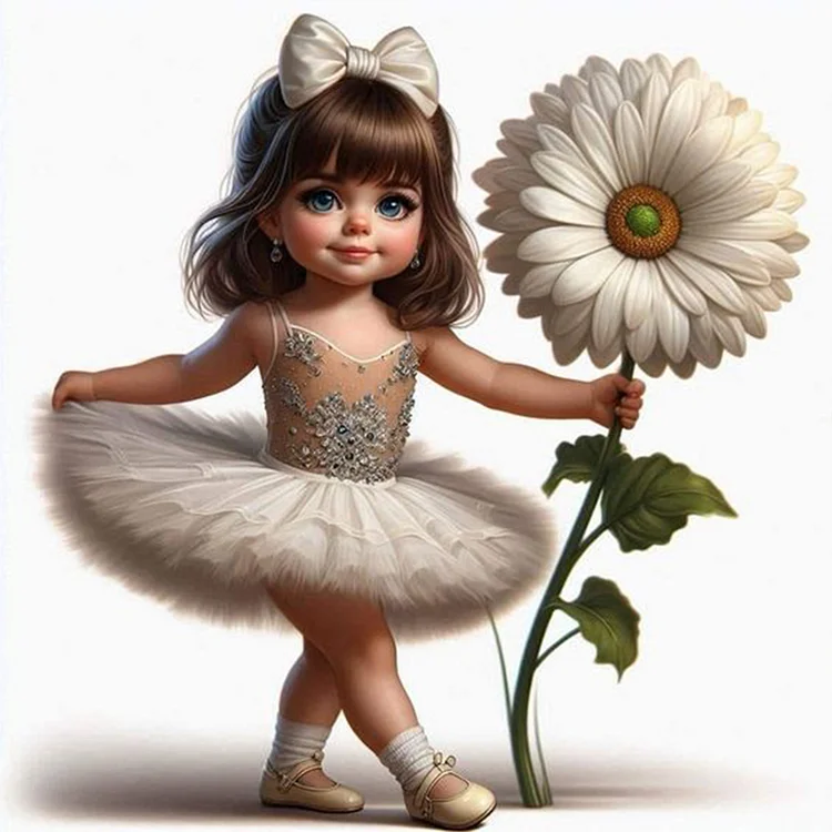 Ballet Girl And Flowers 30*30CM (Canvas) Full Round Drill Diamond Painting gbfke