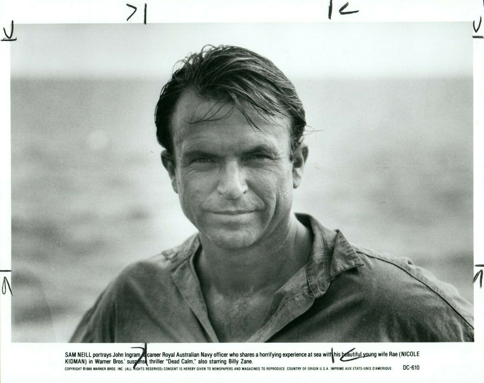 SAM NEILL Actor DEAD CALM Movie 8x10 Promo Press Photo Poster painting 1989