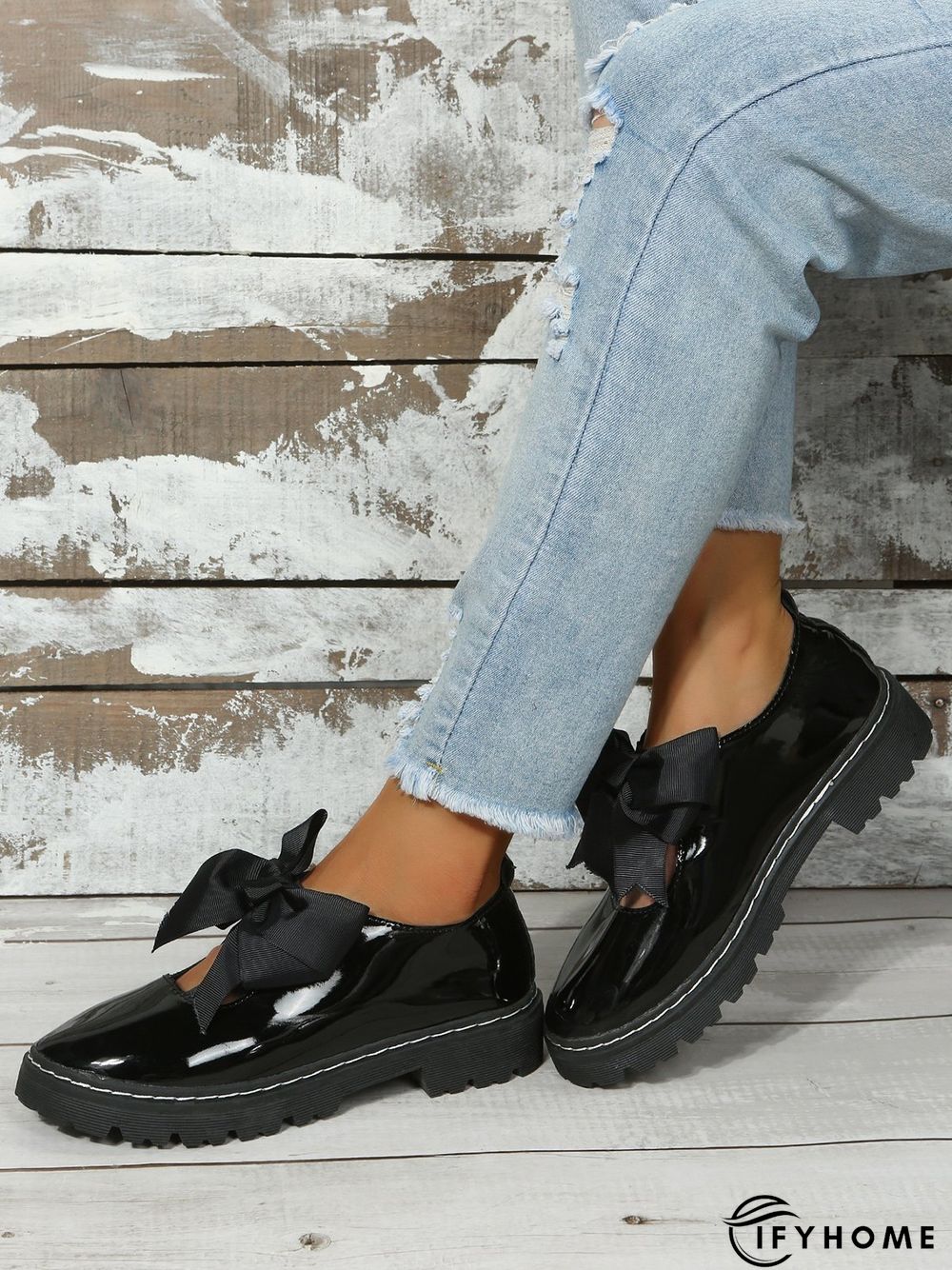 Women's Bow Decor Hollow out Slip On Mary Jane Shoes | IFYHOME