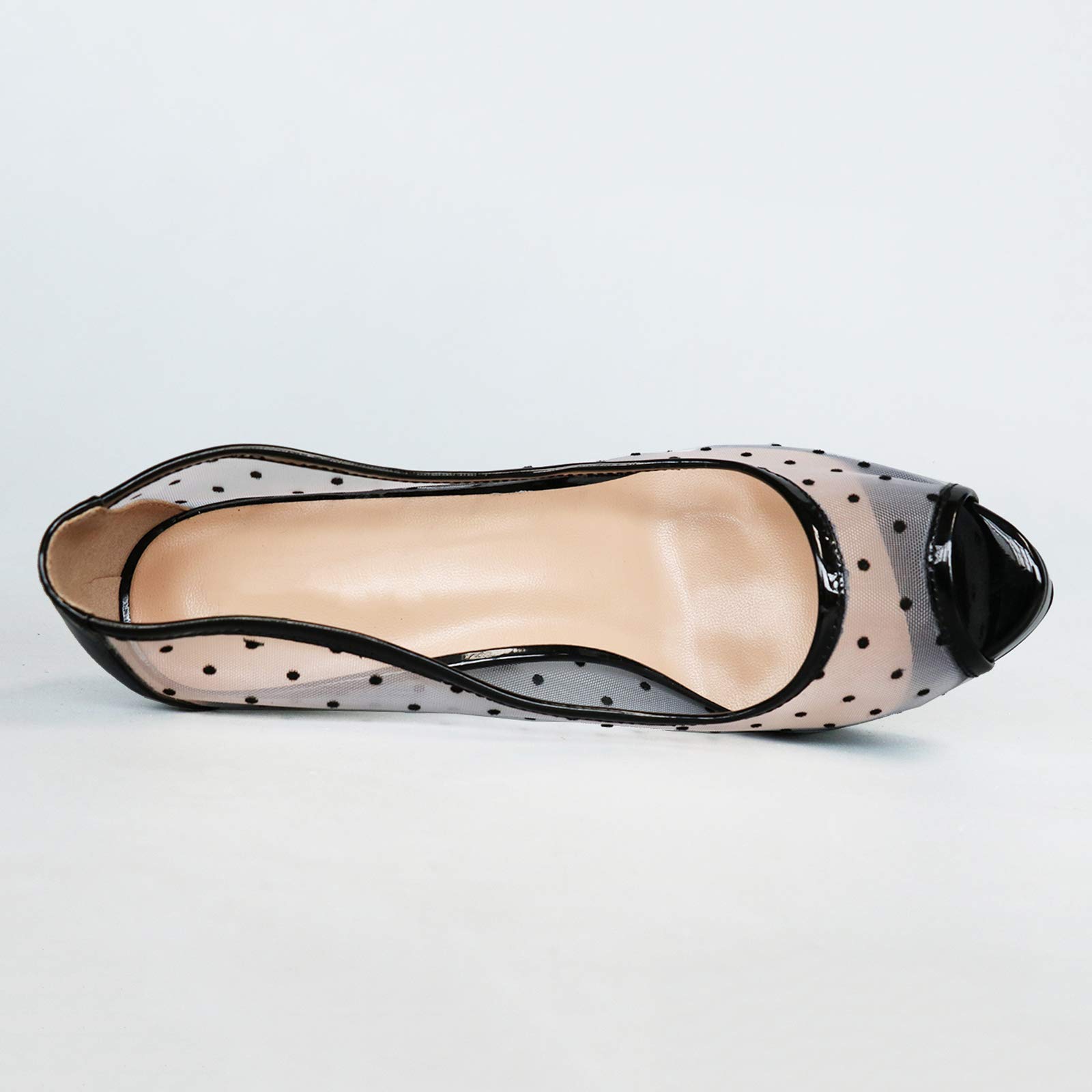 6" Platform Peep Toe Sky High Pumps Patent Shoes-MERUMOTE