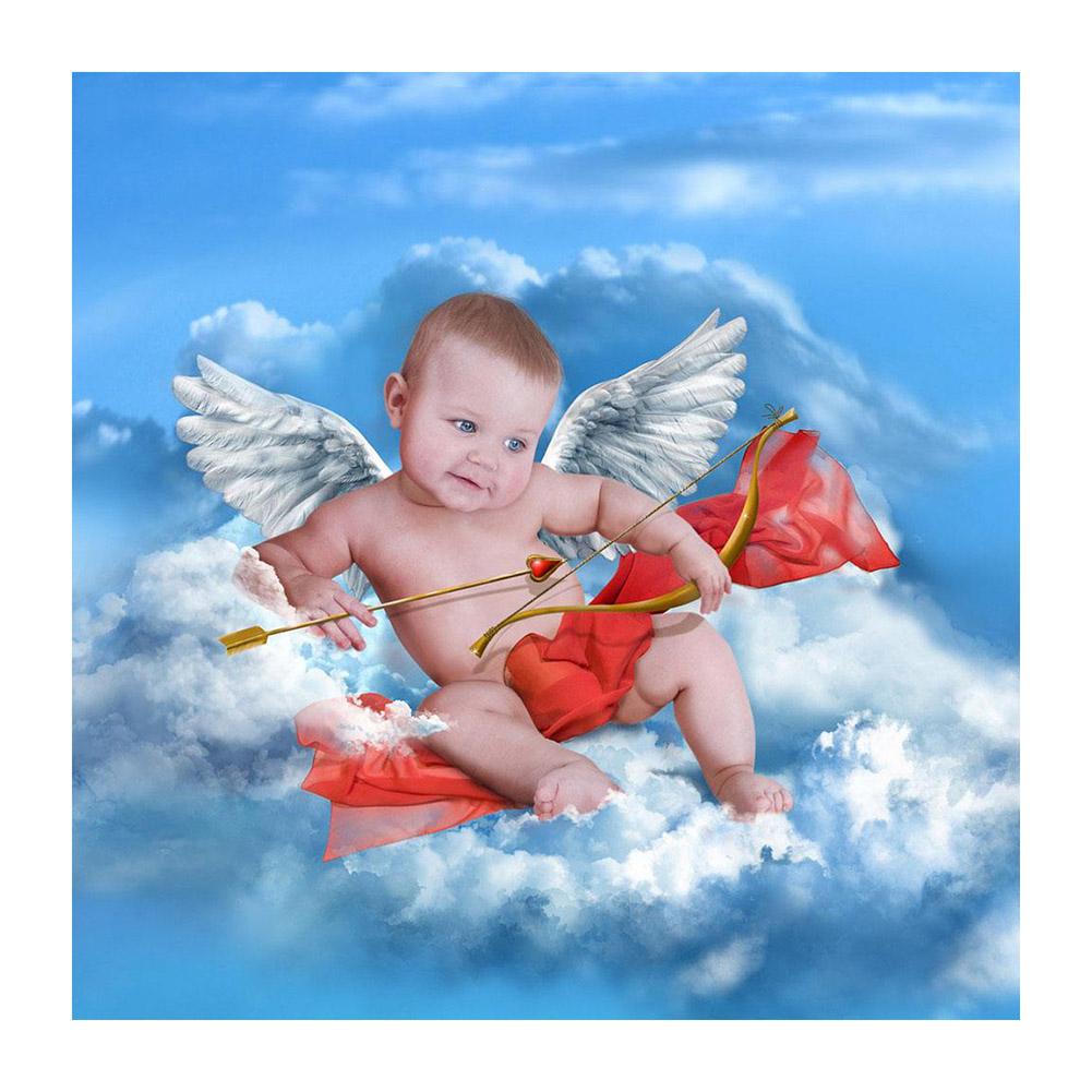 Love Boy Wings Round Full Drill Diamond Painting 30X30CM(Canvas) gbfke