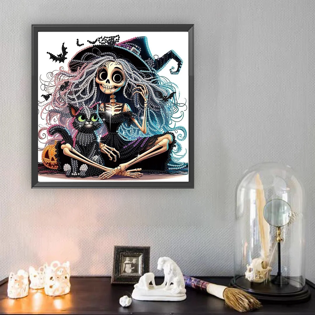 Diamond Painting - Partial Special Shaped Drill - Halloween Skull(Canvas|30*30cm)