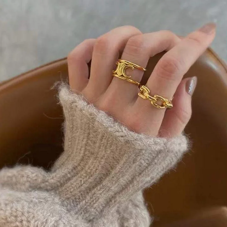 Vintage Geometric Pattern Openwork Design Ring